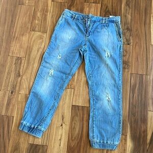 Distressed Paper Bag Jeans